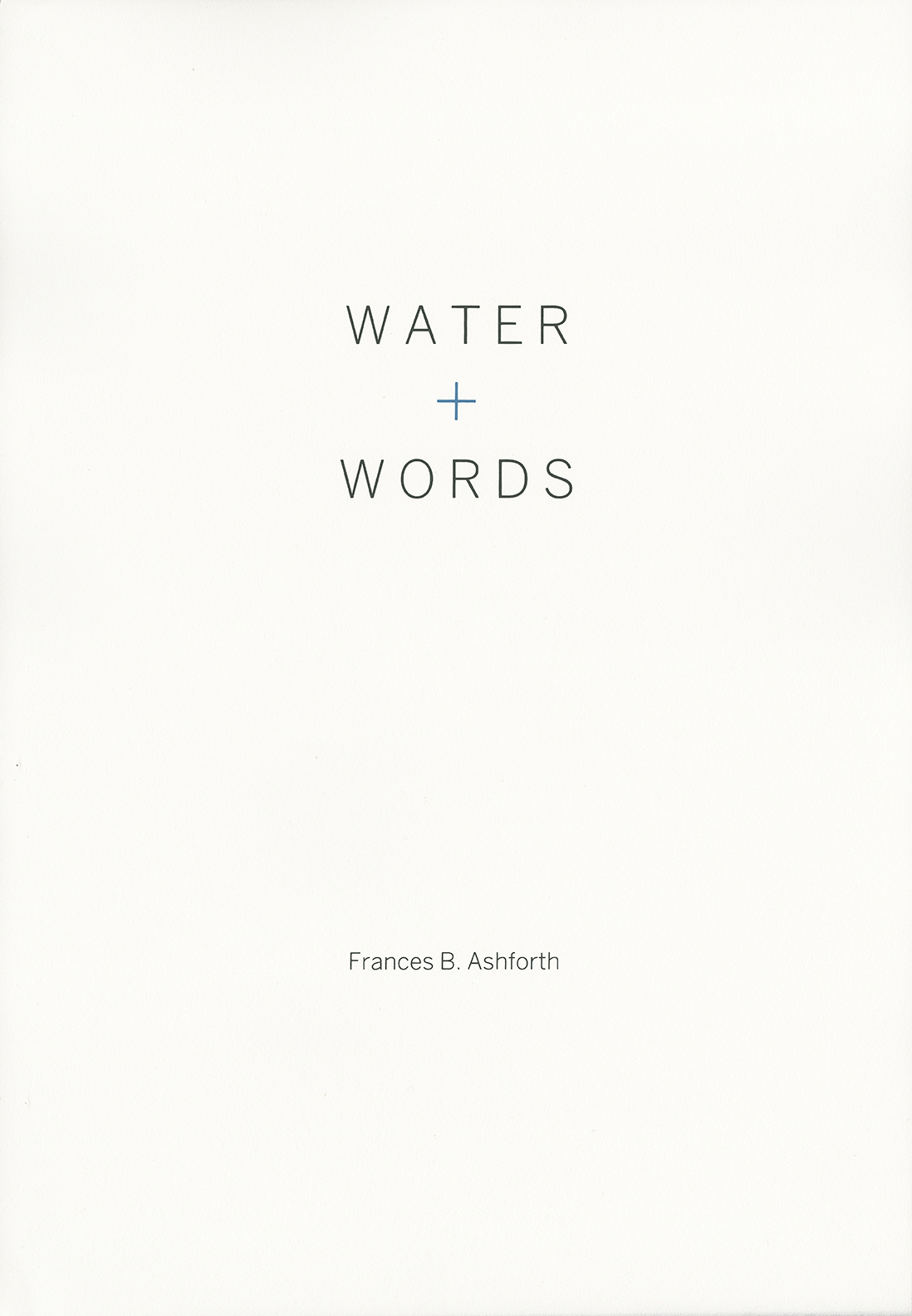 Water Words title page