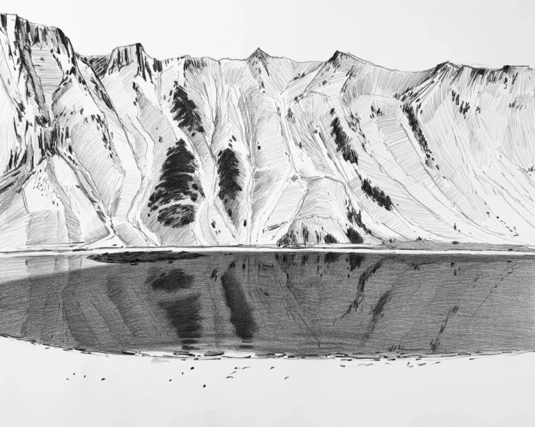 Picture of Alpine Lake Study, 18x22.5, kohinoor pencil on bristol by Frances B. Ashforth