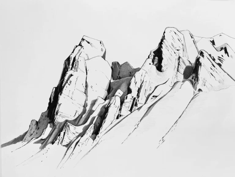 Basalt Crag, 22x28, kohinoor pencil on bristol,
