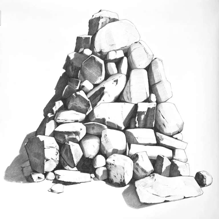 Big Cairn on Proctor, 40x40, kohinoor pencil on bristol paper,