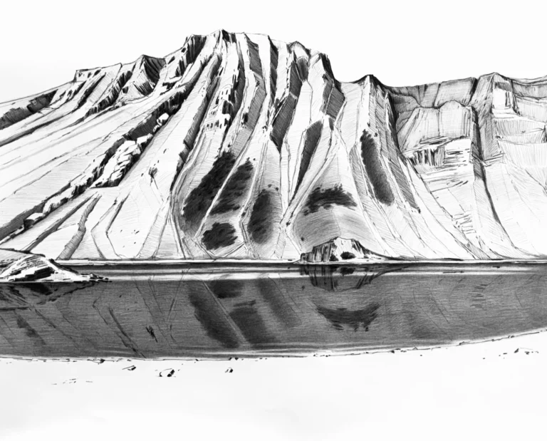 Big Lost Lake, 30x40, kohinoor pencil on bristol,