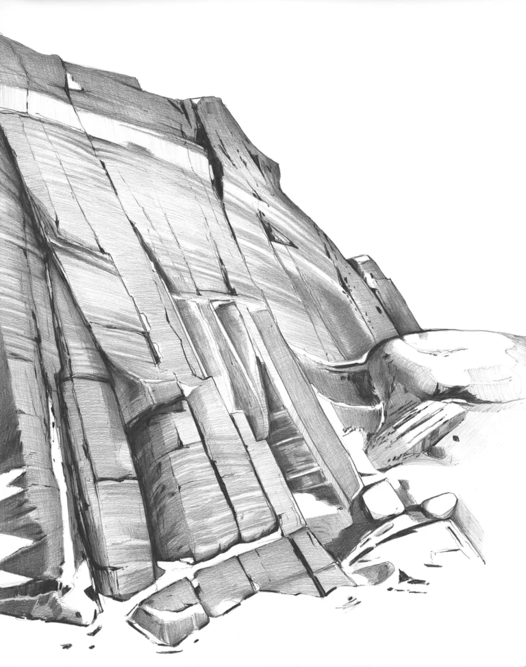 East Edge of the Billings Fold, Mt Monadnock, 22.5x28, kohinoor pencil on bristol,