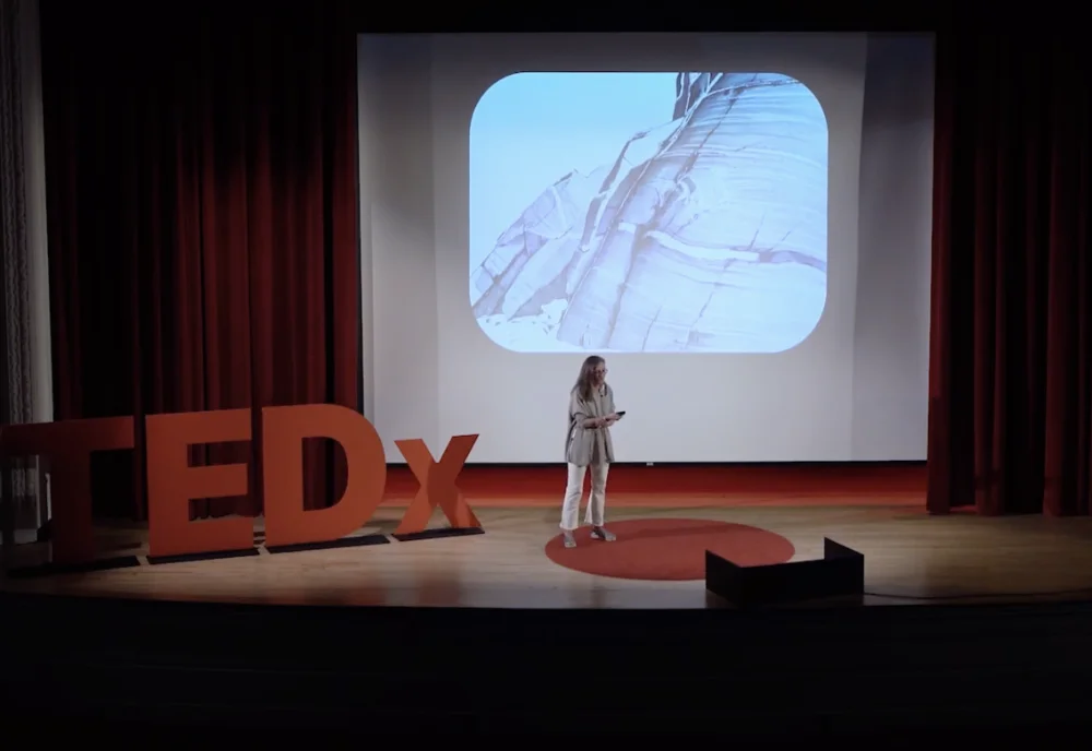 Phoit of Frances Ashforth at Tedx - Sustainability, Art and The Environment and Our Natural Resources