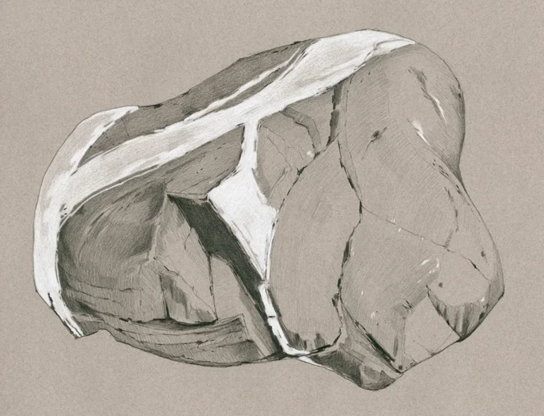 Lucky Stone 2, 18x24, kohinoor pencil on canson paper,