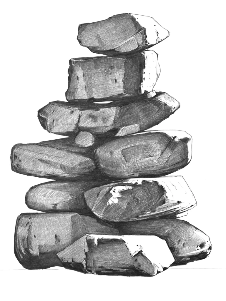 Monadnock Cairn, 22x28 kohinoor pencil on bristol,