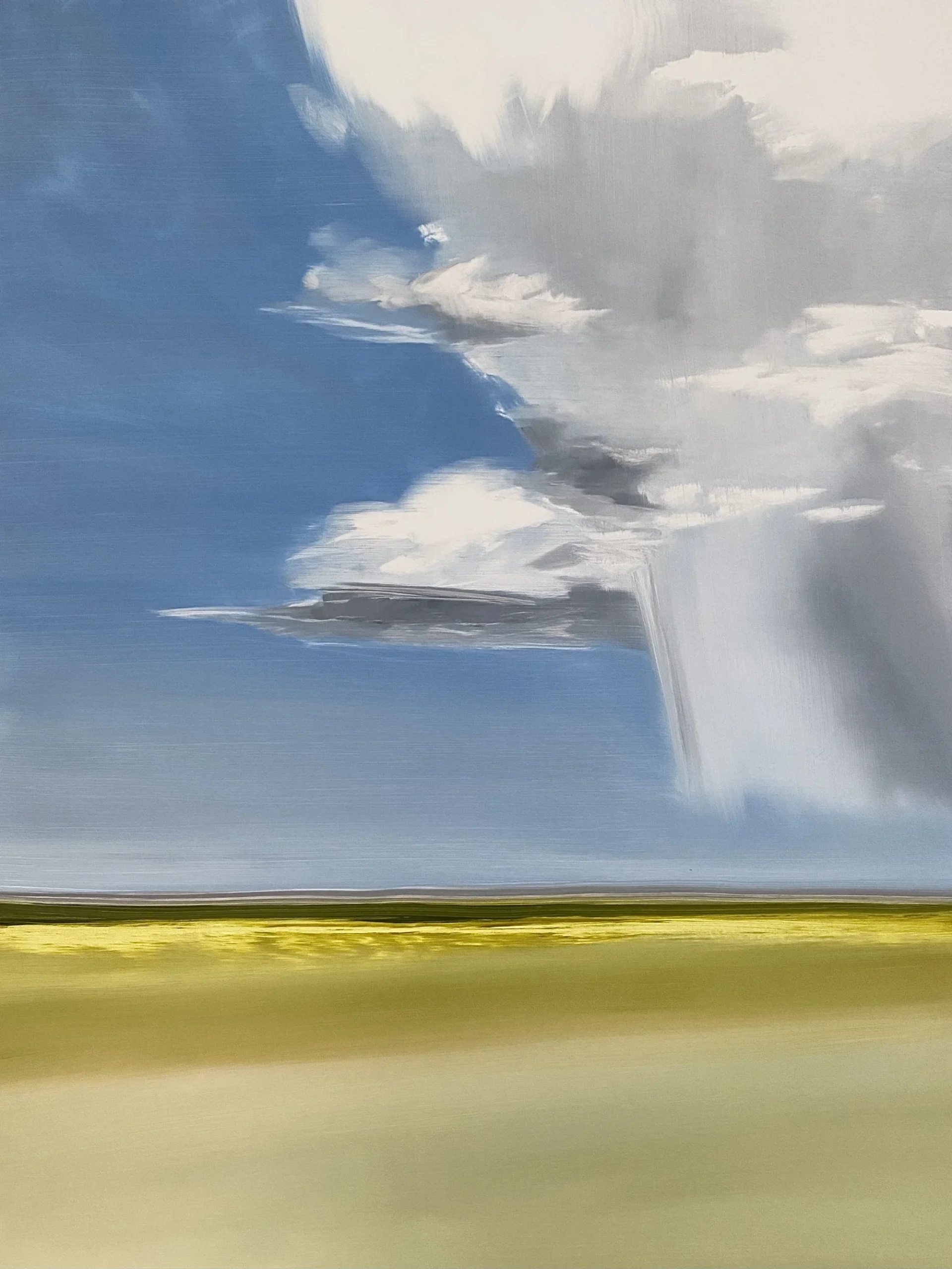 Prairie Study 1, 22x26 oil on yupo paper,